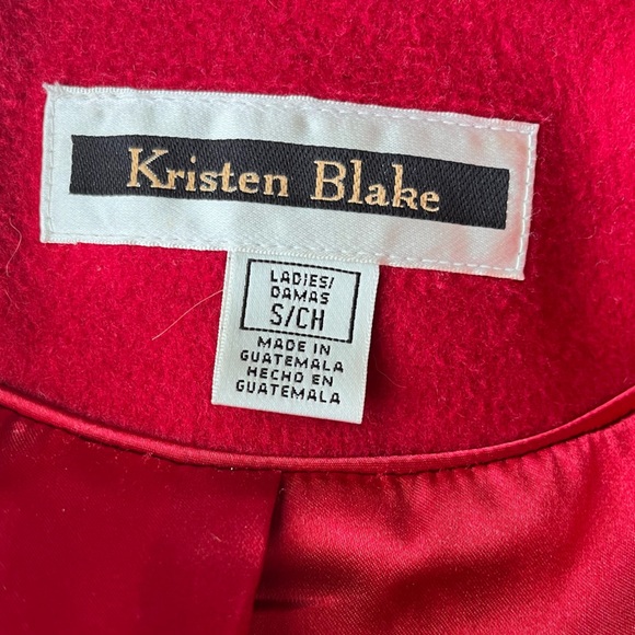 Vintage Kristen Blake Women's Red Wool Coat Size Small EUC! - Picture 8 of 9